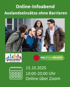 Online-Infoabend Auslandseinsätze ohne Barrieren