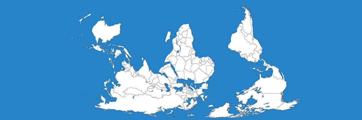 Bild: Weltkarte mit den Staatsgrenzen