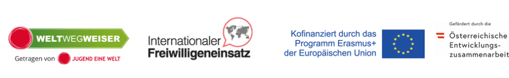 Logos der Infoveranstaltung in Dornbirn (WeltWegWeiser, IFE, Erasmus+, ADA)