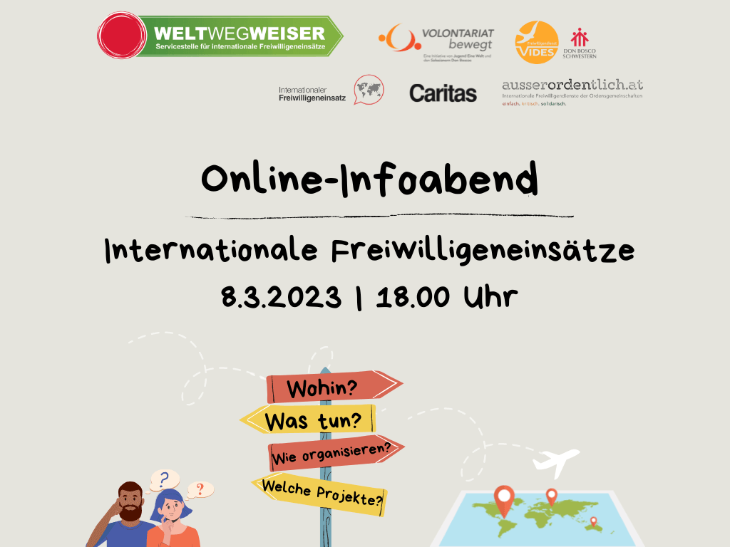 Online-Infoabend Internationale Freiwilligeneinsätze 8.3.2023 I 18.00 Uhr